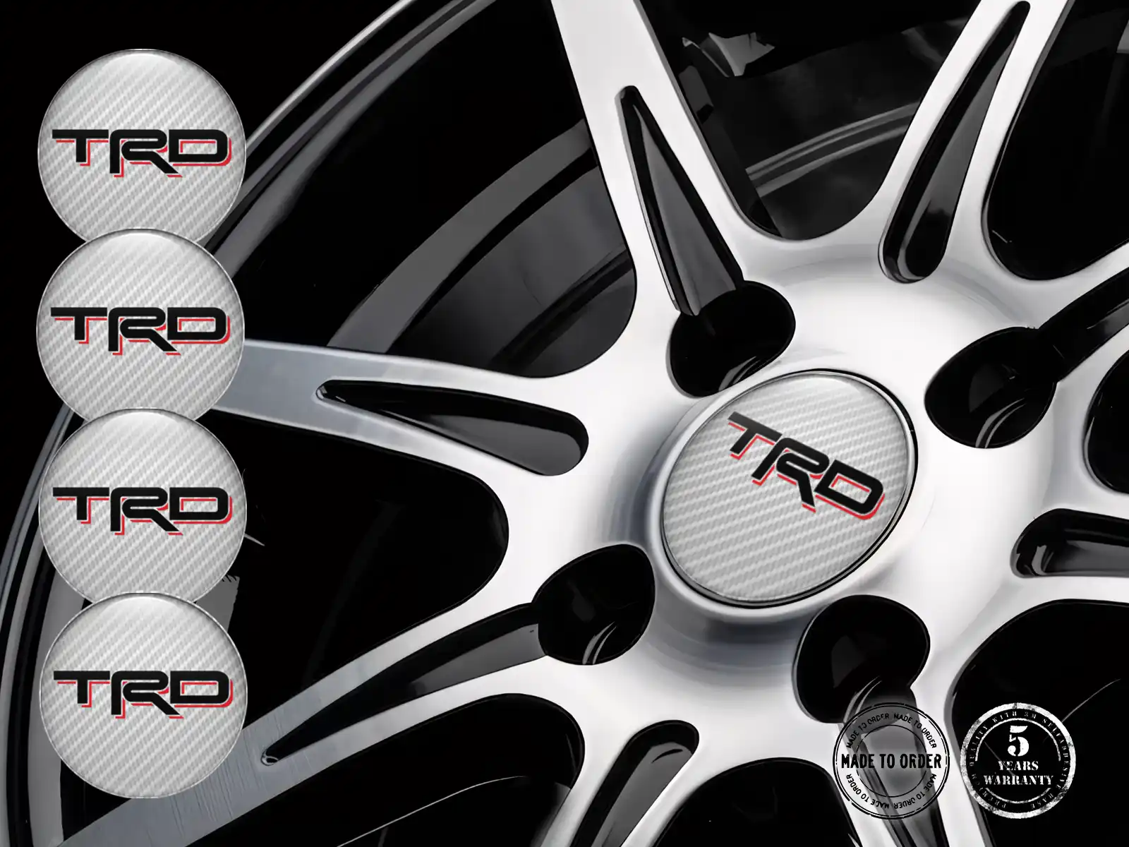 Toyota TRD Pegatinas de Aro para Autos Emblemas de Alta Calidad